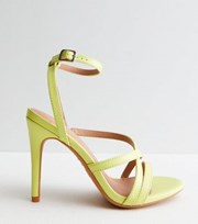 New Look Green Leather-Look Strappy Stiletto Heel Sandals